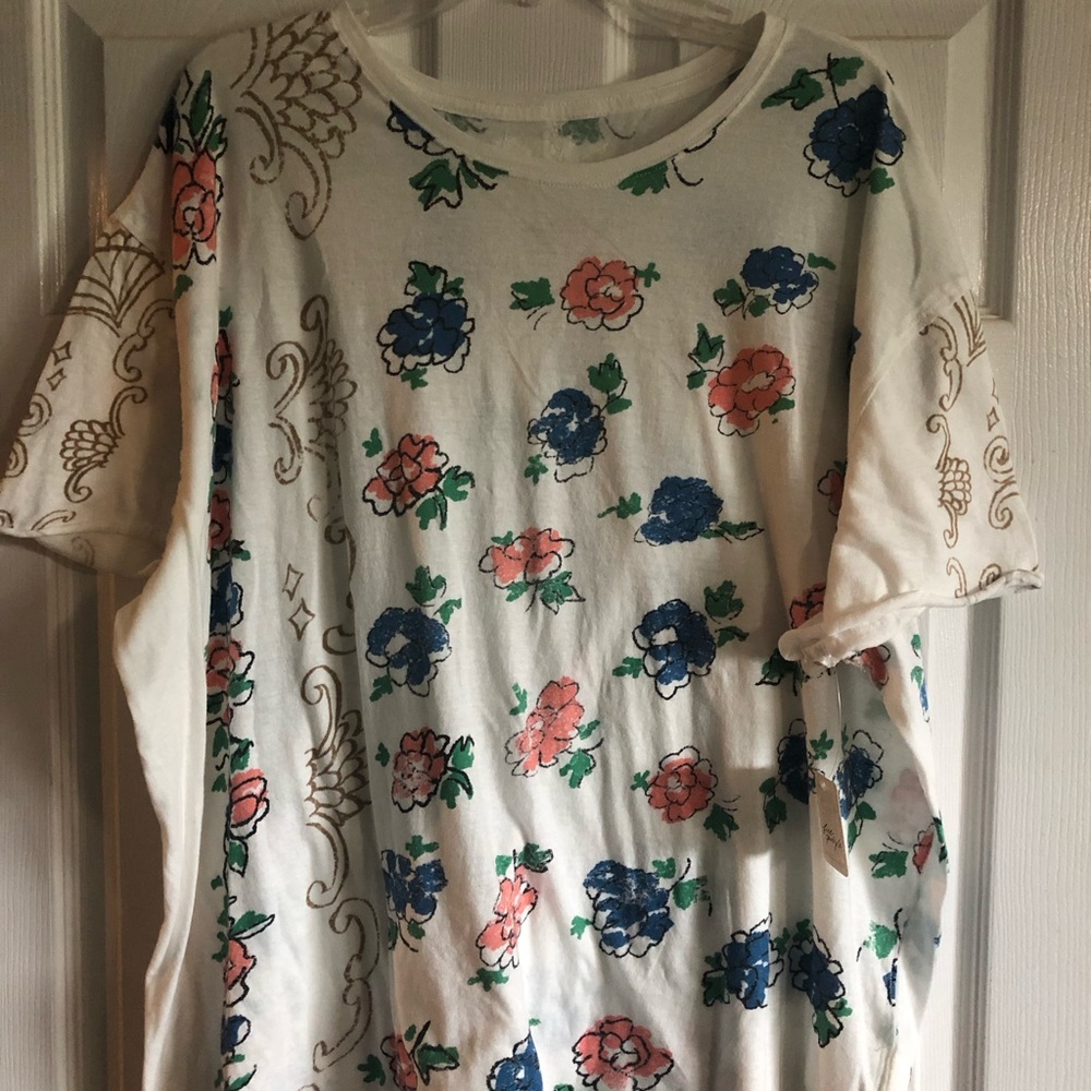 We The Free White Floral Tee